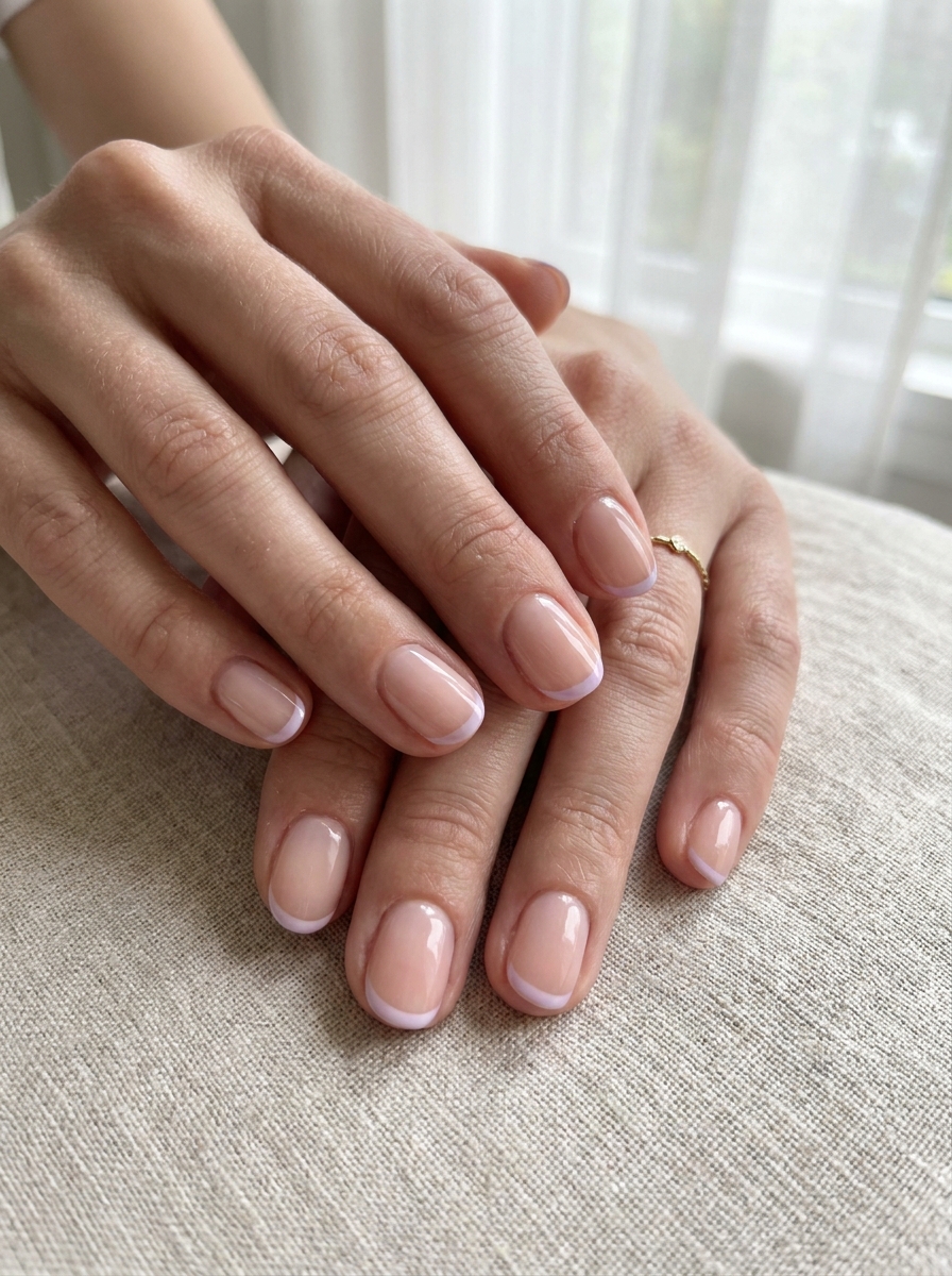 Lilac Micro French mit sehr feinen lilafarbenen Linien